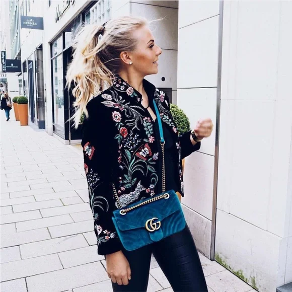 Zara Floral Embroidered Blazer - Picture 6 of 13